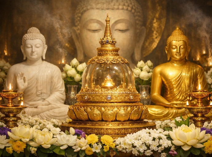 78 වන නිදහස් සැමරුමේ බුදුරදුන්ගේ ශ්‍රී සර්වඥ ධාතූන් නමදිමු 